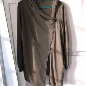 Olive green Zip up cardigan